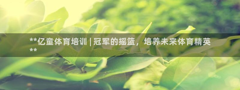 欧陆娱乐总代理是谁：**亿童体育培训 | 冠军的摇篮